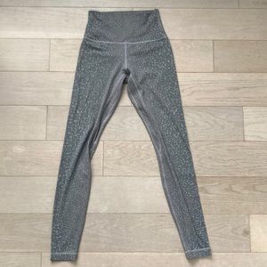 Lululemon Align pants 28” gray leopard print, size 4, lightly used